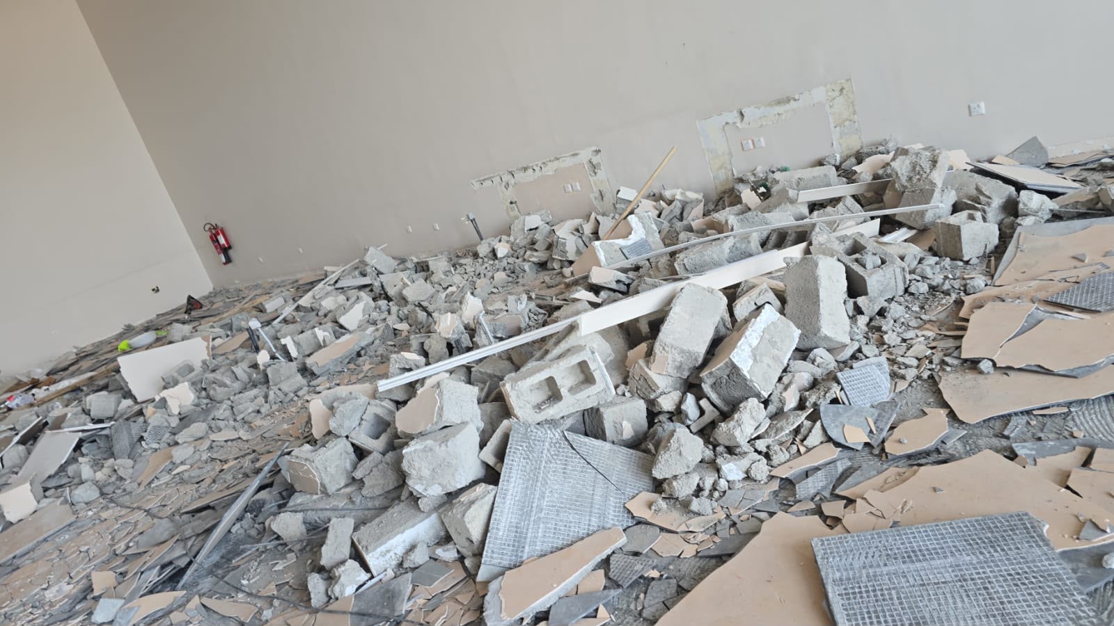 Construction debris before removal